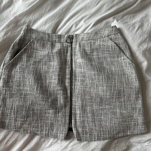 Topshop Tweed Zip Mini Skirt with Pockets US 6 NWOT